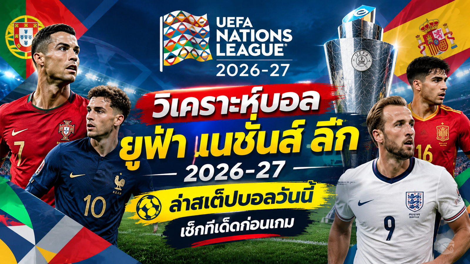 วิเคราะห์บอลยูฟ่า เนชั่นส์ ลีก 2026-27 ล่าสเต็ปบอลวันนี้ เช็กทีเด็ดก่อนเกม
